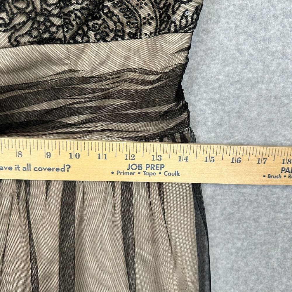 Davids Bridal Strapless Dress Size 8 A-Line Cocktail Beaded Black Tulle Empire - Picture 11 of 16